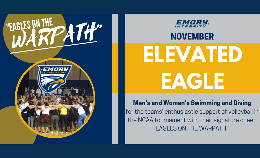 Emory Swimming and Diving Programs Named November's Elevated Eagle Award Recipient