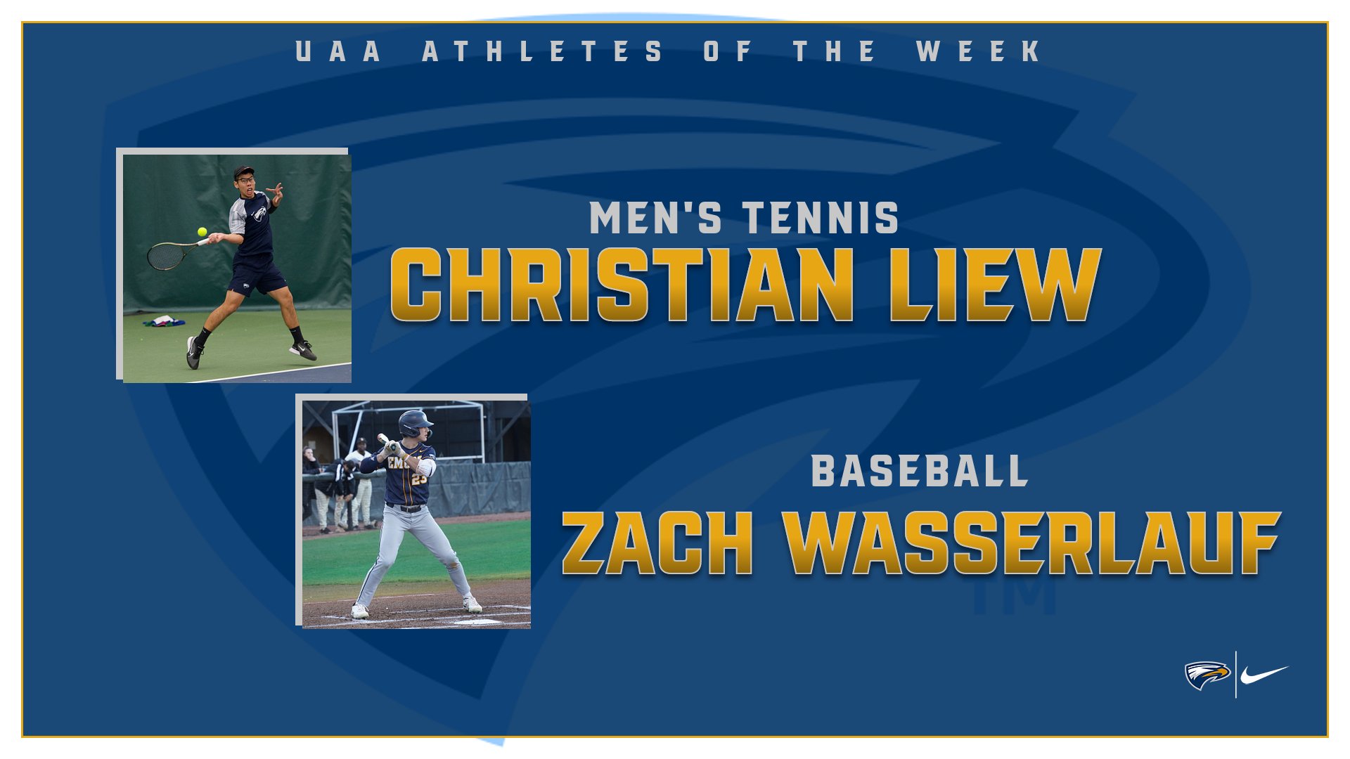 Zach Wasserlauf & Christian Liew Claim UAA Athlete of the Week Honors