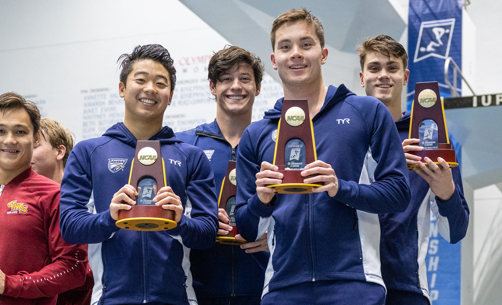 Emory Men Win 200 Medley Relay National Title to Open NCAA Championships
