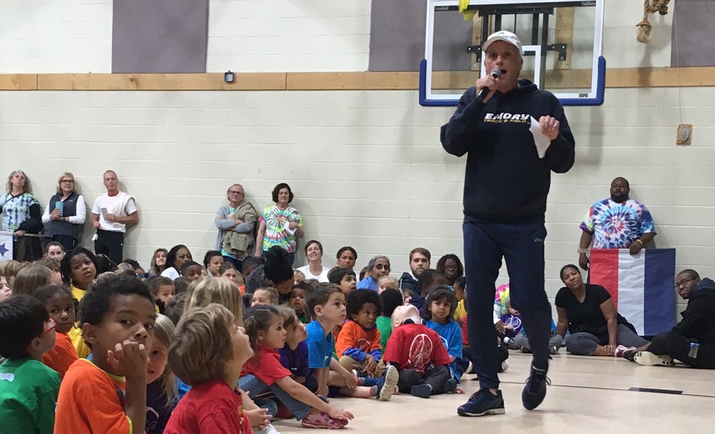 Coach Curtin Addresses Students At The Children's School