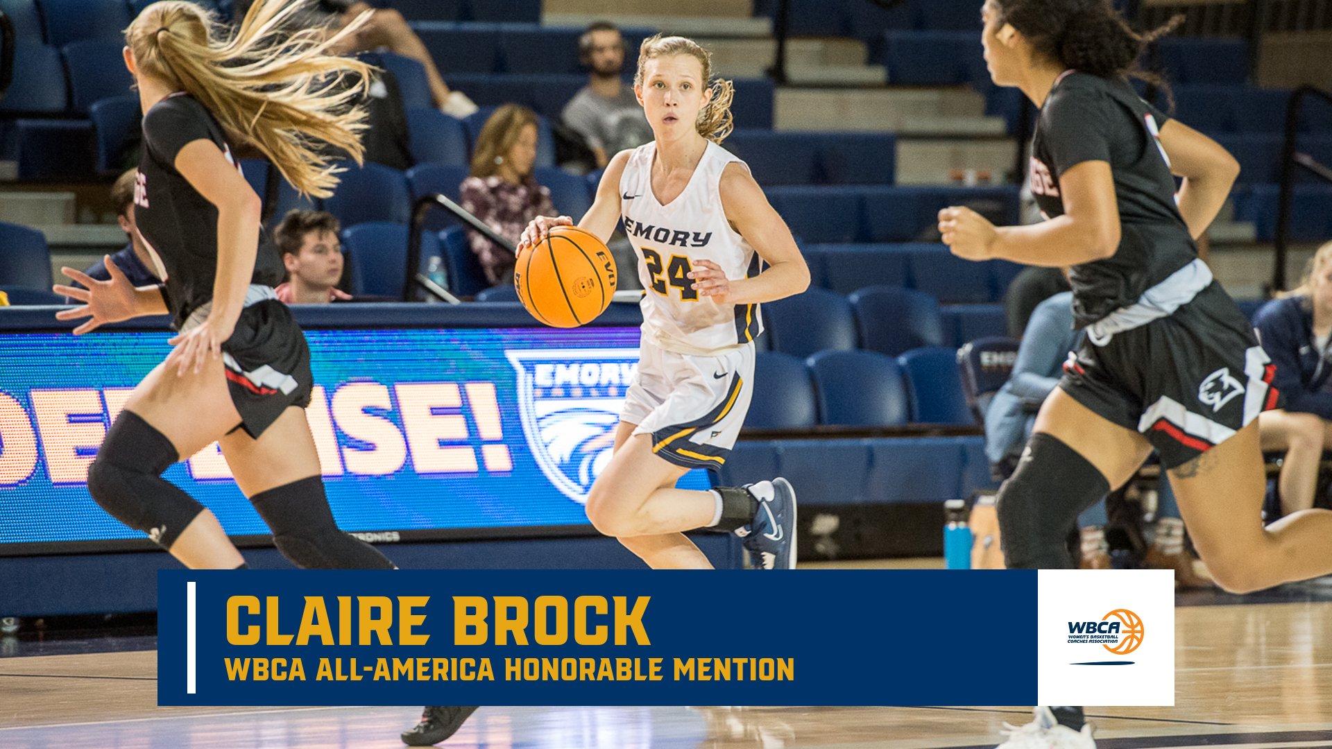 Accolades Continue for Claire Brock; Selected as WBCA All-America Honorable Mention