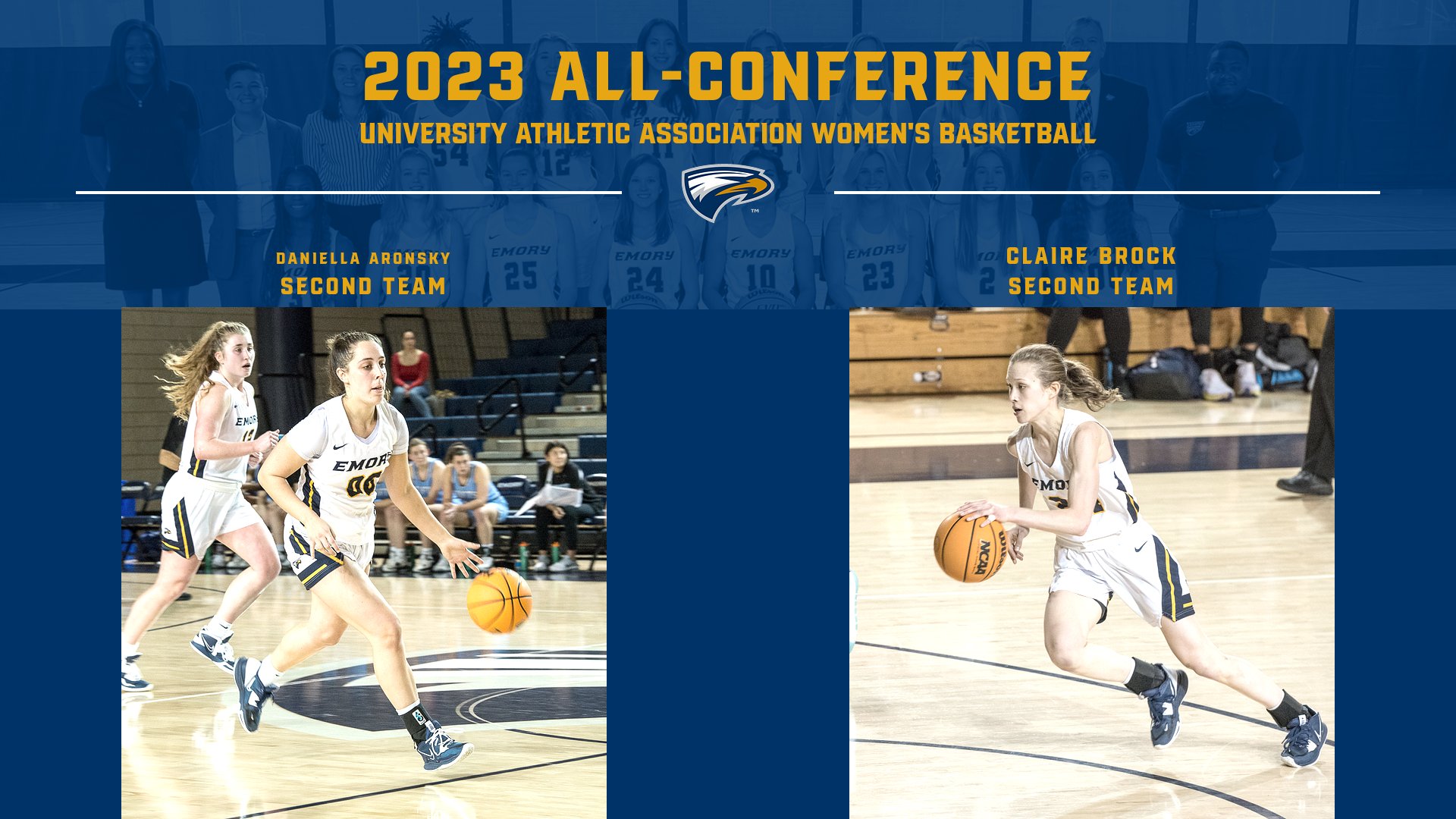 Daniella Aronsky & Claire Brock Named to All-UAA Second Team
