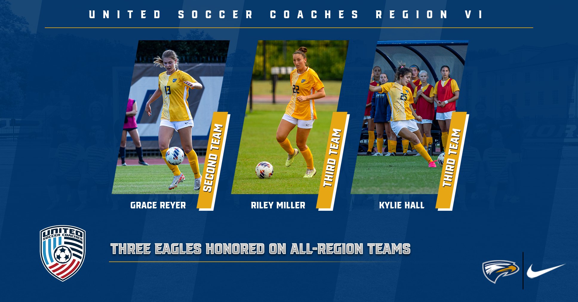 Three from Women's Soccer Earn United Soccer Coaches All-Region Honors