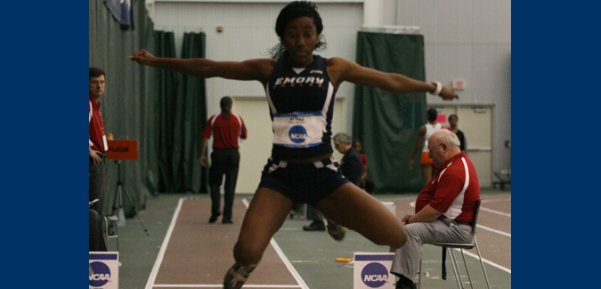 Attiah Wins Conference Long Jump Title during Day 1 of the UAA Indoor Track & Field Championships