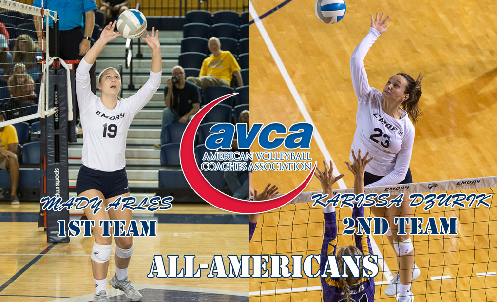 Arles & Dzurik Highlight Emory Volleyball All-America Honorees