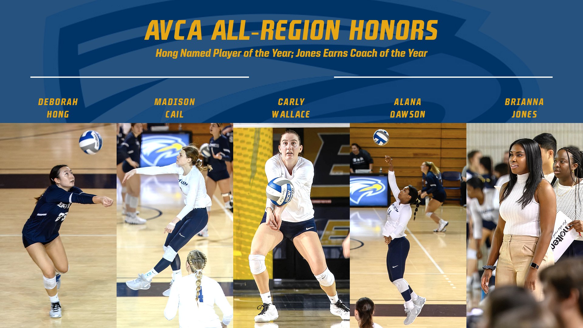 Four from Volleyball Earn AVCA All-Region Honors; Hong and Jones Garner All-Region Acclaim