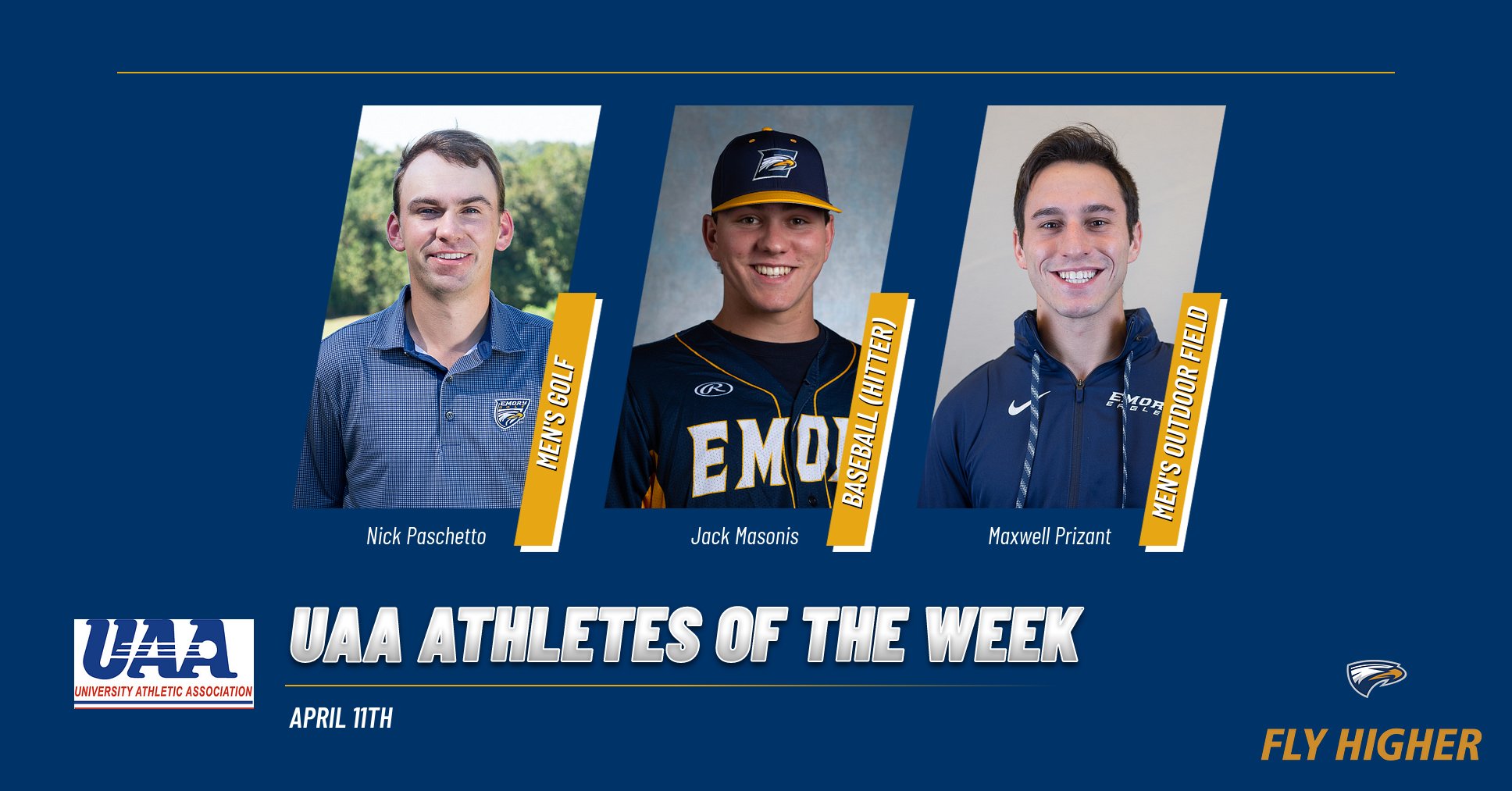 Three Eagles Honored as UAA Athletes of the Week