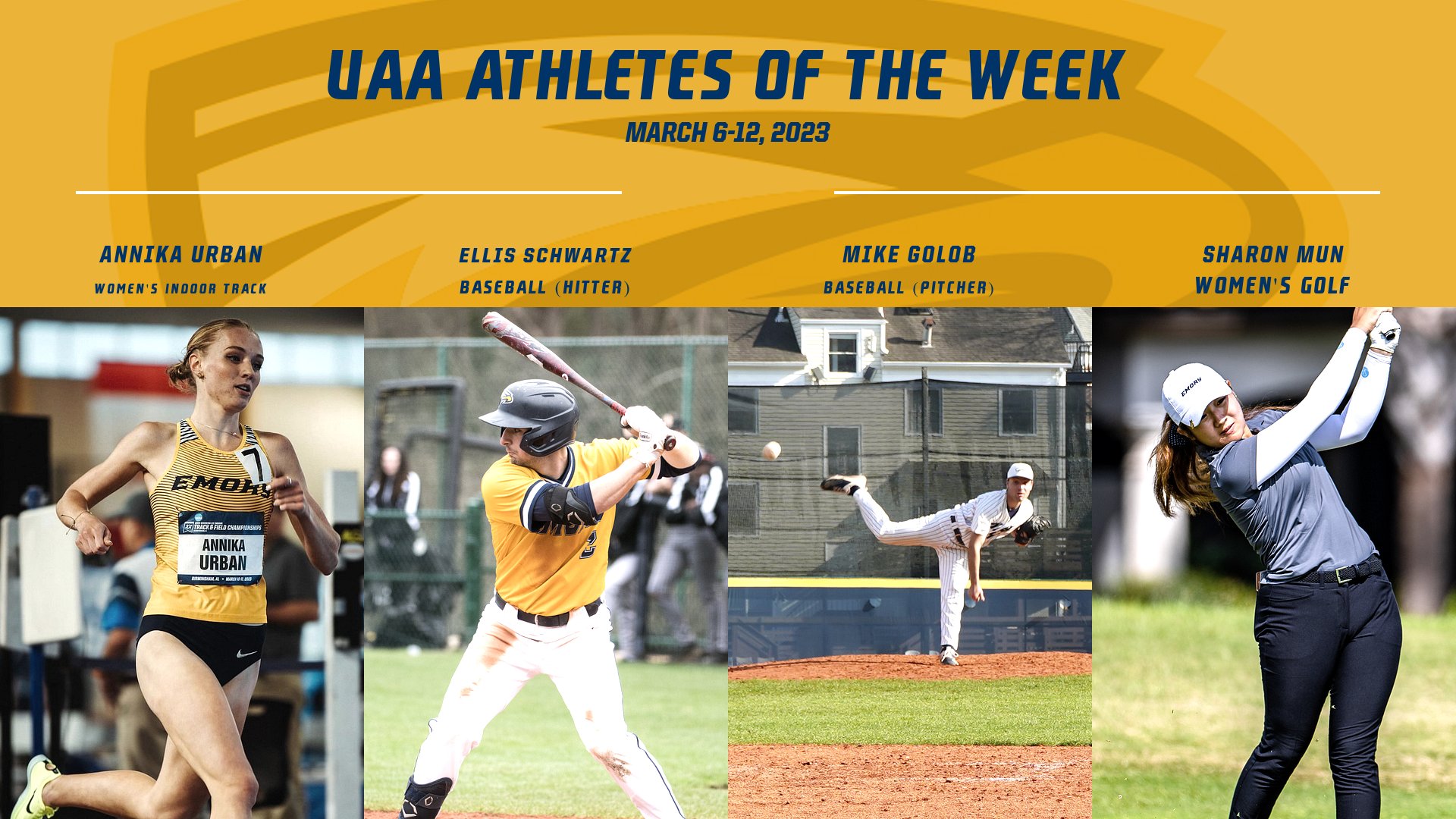 Four Eagles Named UAA Athletes of the Week