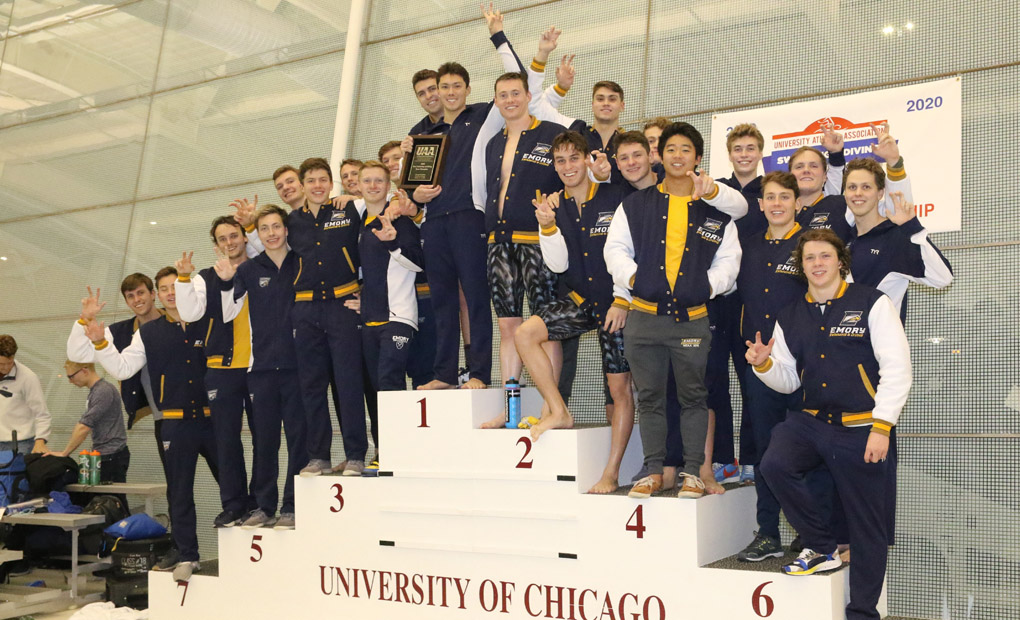 Men's Swimming & Diving Outlasts Chicago to Win 22nd Consecutive UAA Championship