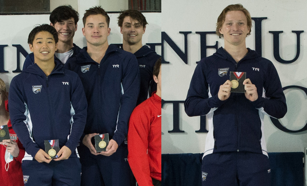 Men's Swimming & Diving Win Two Event Titles Friday at UAA Championships