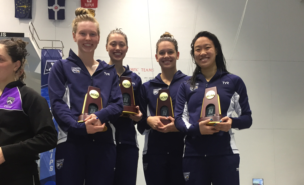 Women's 800 Freestyle Relay Breaks NCAA DIII Record; Eagles On Cusp of Ninth-Straight Title