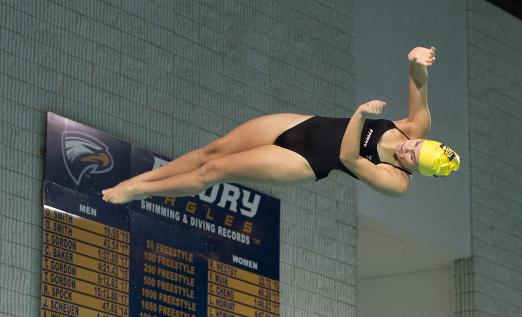Katie Kushner Earns All-UAA Acclaim in Women's 1-Meter Dive to Open UAA Championships