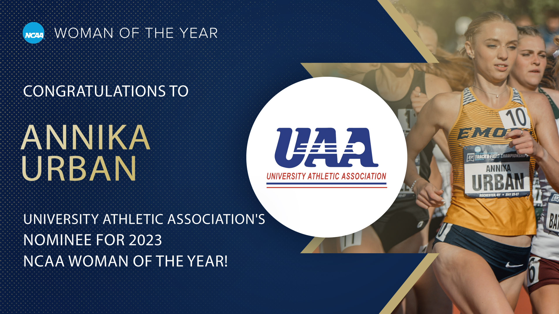 Annika Urban Chosen as UAA Representative for NCAA Woman of the Year Award