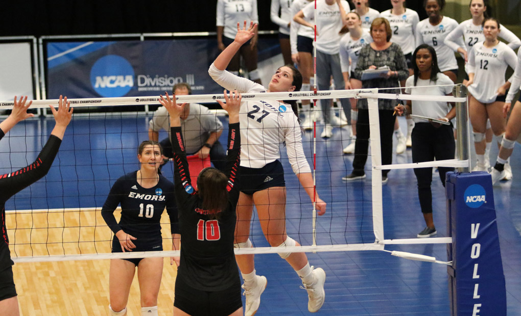 Emory Volleyball Holds Off Carthage In NCAA Championship Semifinals -- Will Play For 2nd Straight National Title On Saturday