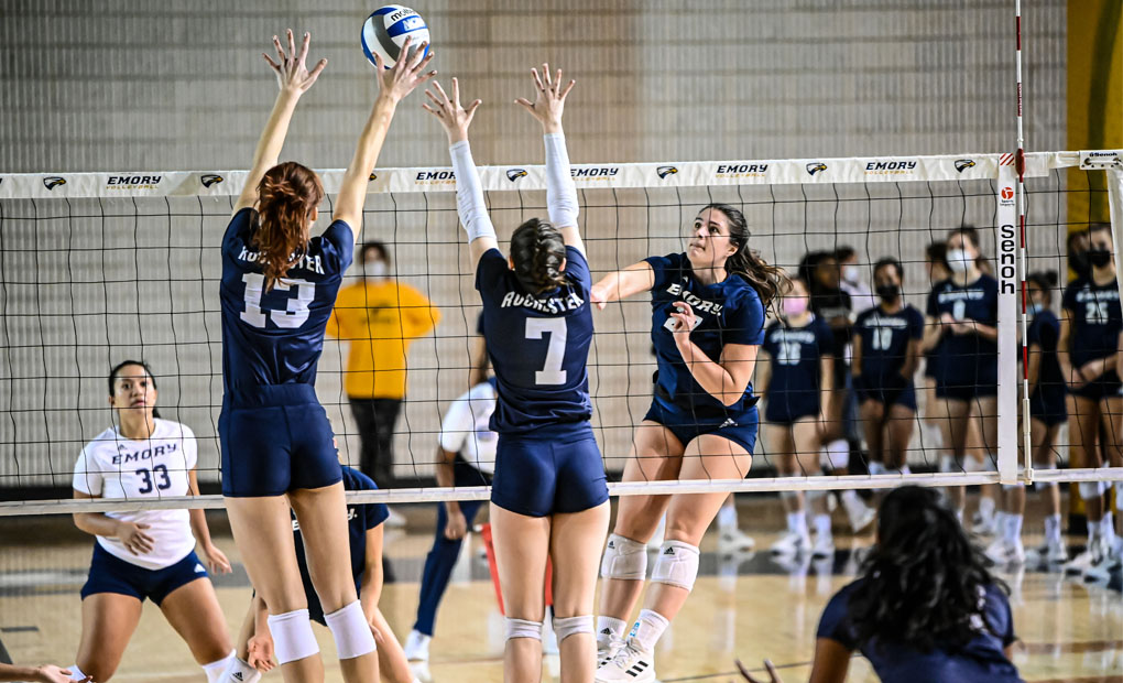 Emory Volleyball Rallies to Defeat Randolph-Macon in Five Sets