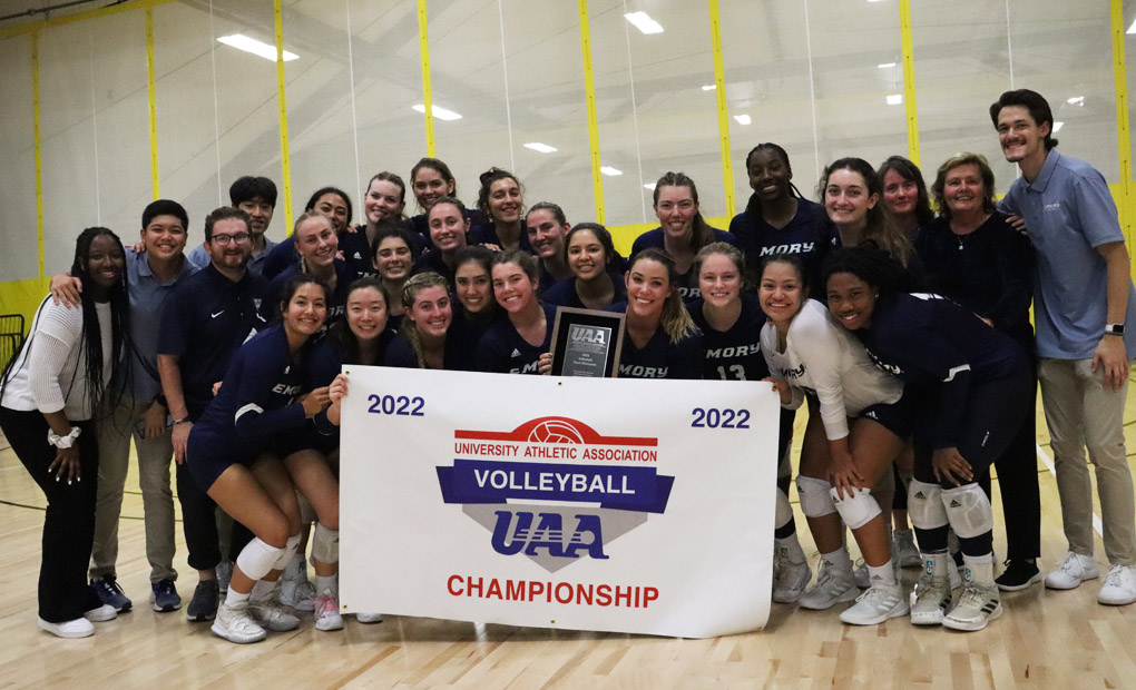 UAA Champs! - Emory Volleyball Sweeps WashU to Claim Conference Title