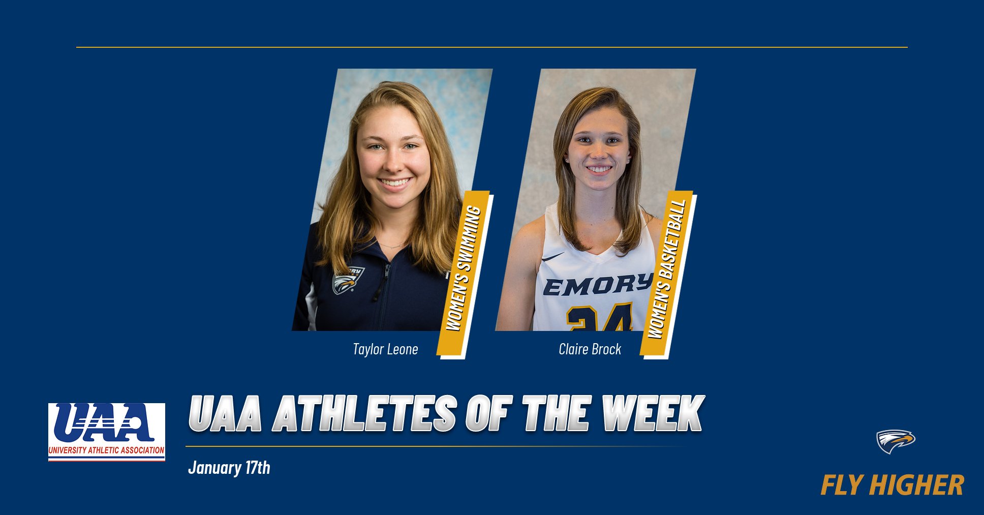 Taylor Leone and Claire Brock Recognized as UAA Athletes of the Week