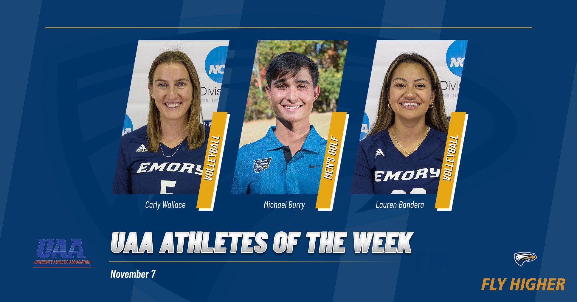 Eagles Land Three UAA Athlete of the Week Selections