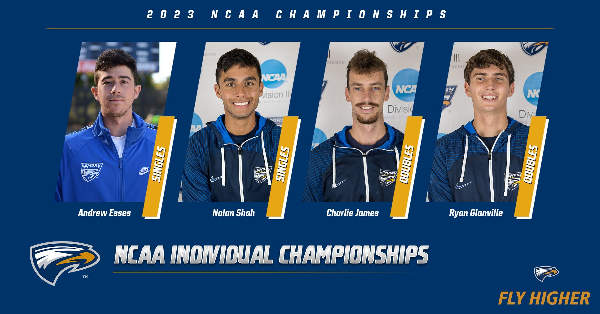 Four from Men's Tennis Selected to NCAA Individual Championships